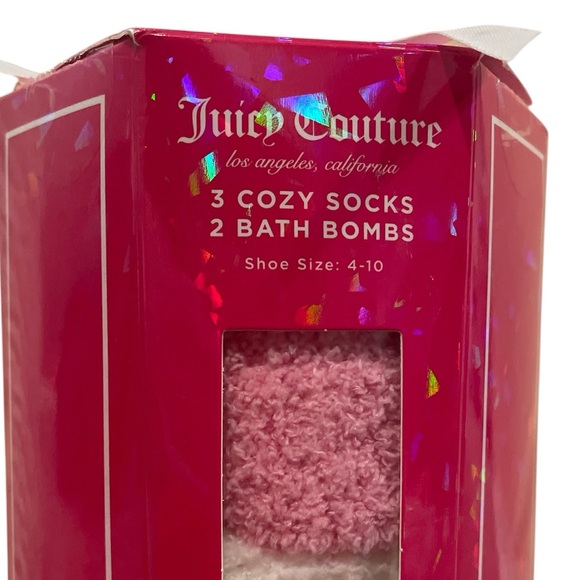 NWT Juicy Couture set of 3 socks & 2 bath bombs - Picture 4 of 7